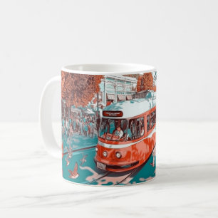 Taza De Café Tranvía de estilo vintage, probablemente inspirado