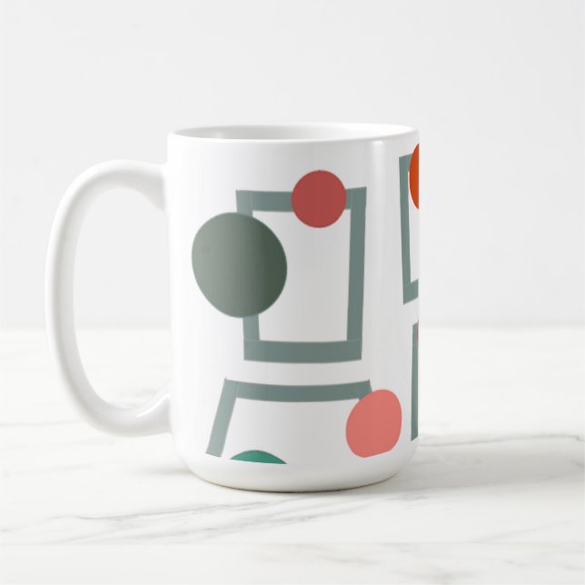 Taza De Café Trapezoides y círculos modernos de mediados de sig (Izquierda)