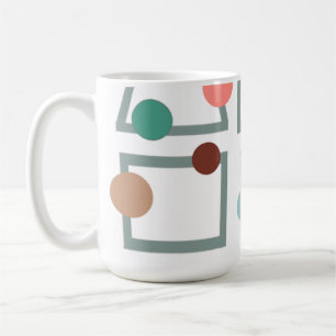 Taza De Café Trapezoides y círculos modernos de mediados del si