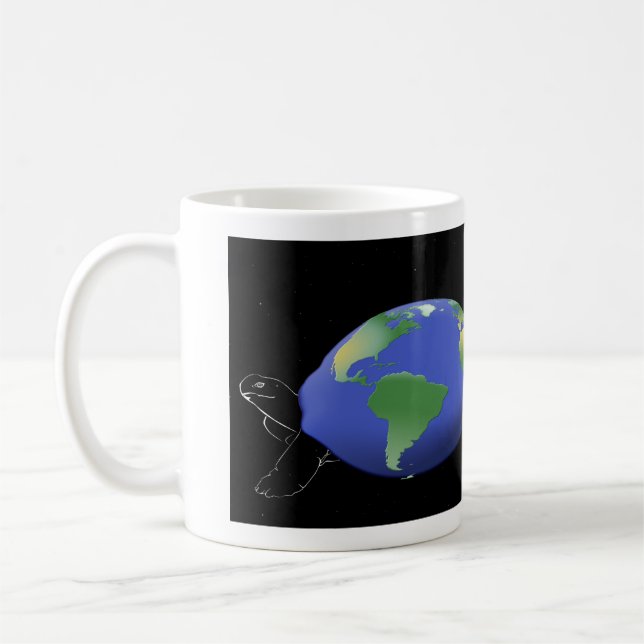 Taza De Café trapo de tortuga del mundo (Izquierda)