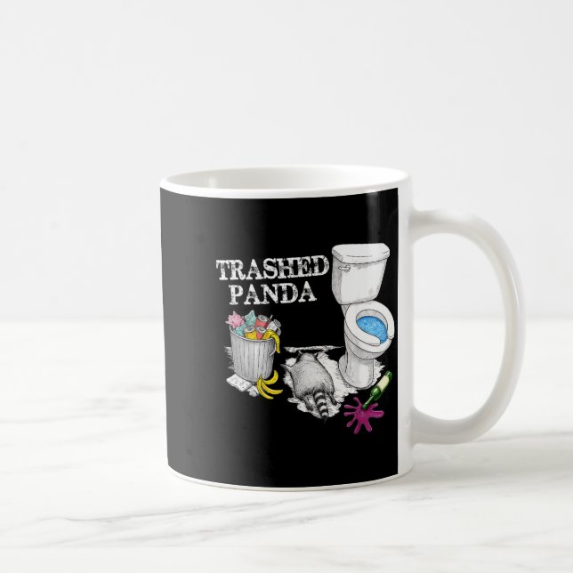 Taza De Café Trashed Panda Drunk Racoon Party Animal Meme Funny (Derecha)