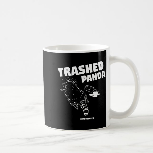 Taza De Café Trashed Panda Drunken Raccoon Funny Meme  (Derecha)
