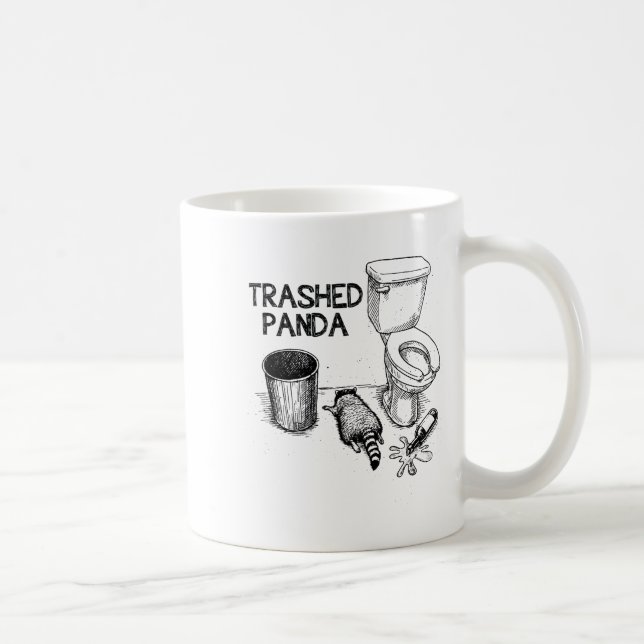 Taza De Café Trashed Panda Funny Drunk Racoon  (Derecha)