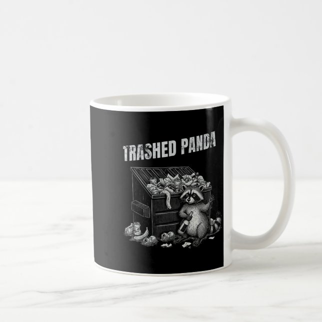 Taza De Café Trashed Panda Funny Drunk Racoon Cool Animals Grap (Derecha)