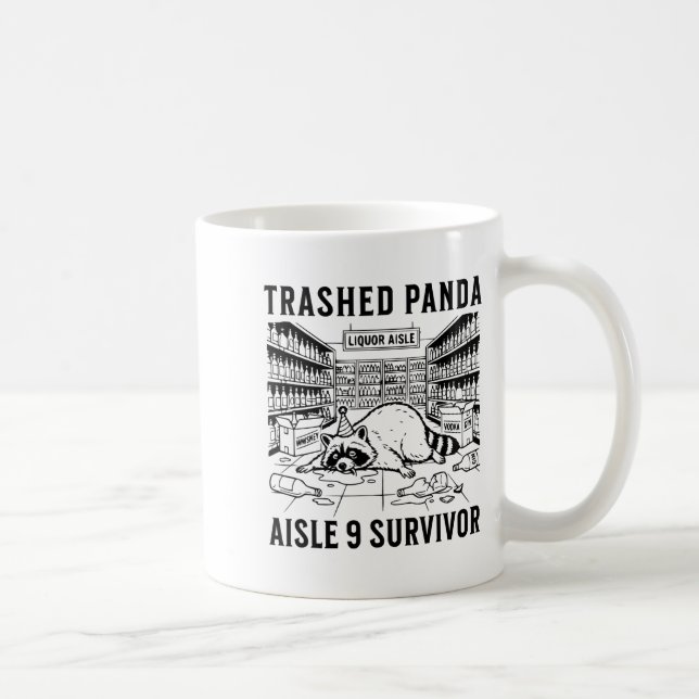 Taza De Café Trashed Panda Liquore Funny Hangover Crazy Drunk R (Derecha)