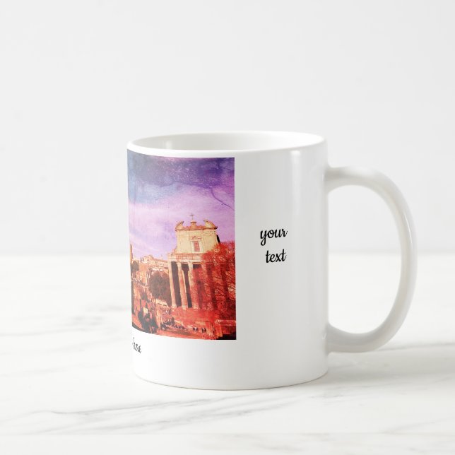 Taza De Café Traslado de Roma con antiguas ruinas de la ciudad  (Derecha)
