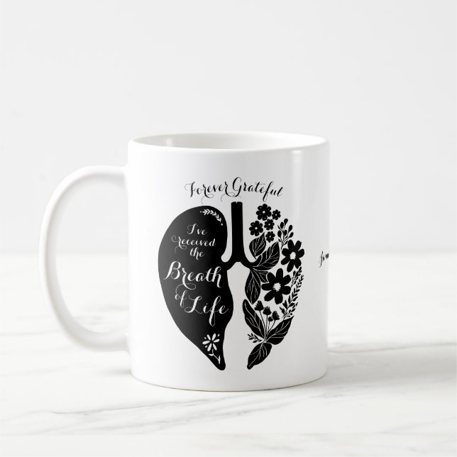 Taza De Café Trasplante de pulmón Flor silvestre Personalizado  (Izquierda)