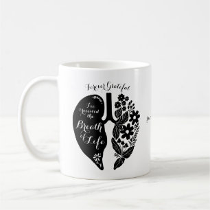 Taza De Café Trasplante de Pulmón Wildflower Negro y Blanco Per