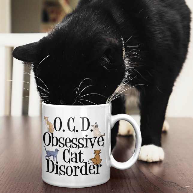 Taza De Café Trastorno obsesivo del gato (Subido por el creador)