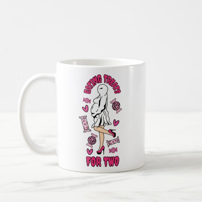 Taza De Café "Tratamientos para comer para dos" Fantasma preñad (Izquierda)