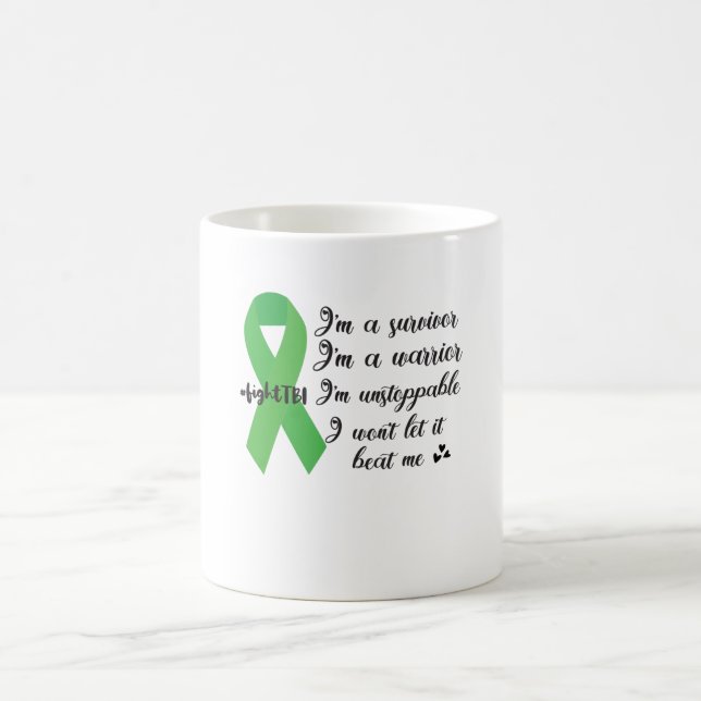 Taza De Café Traumático Lesiones Cerebrales Guerrero TBI Regalo (Centro)