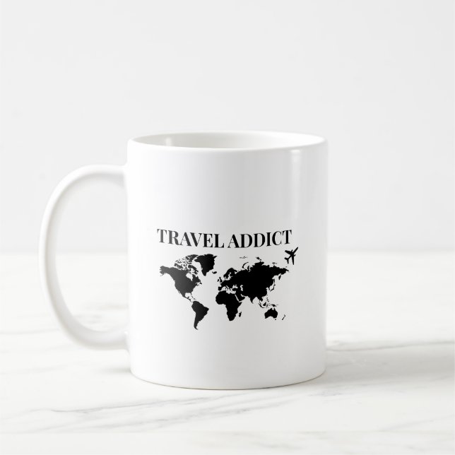 Taza De Café Travel addict - world travel gift (Izquierda)
