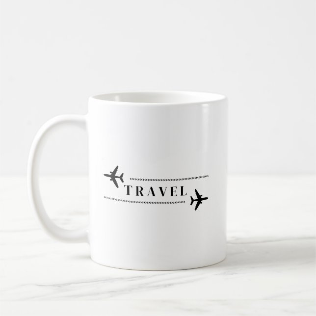 Taza De Café Travel airplane T-Shirt (Izquierda)