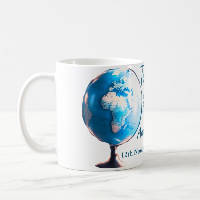 Taza De Café Travel ducha de novia añadir nombre fecha señorita (Izquierda)