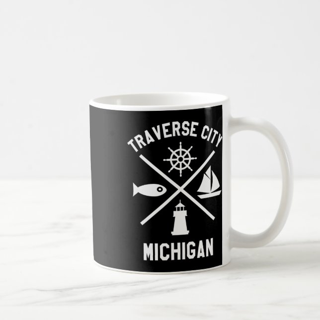 Taza De Café Traverse City Northern Michigan Tee Sailing Boatin (Derecha)