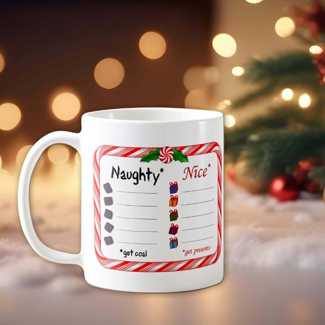 Taza De Café traviesa o agradable (The Naughty get coal. Nice ones get presents. )