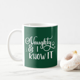 Taza De Café travieso y lo sé Navidades divertidos