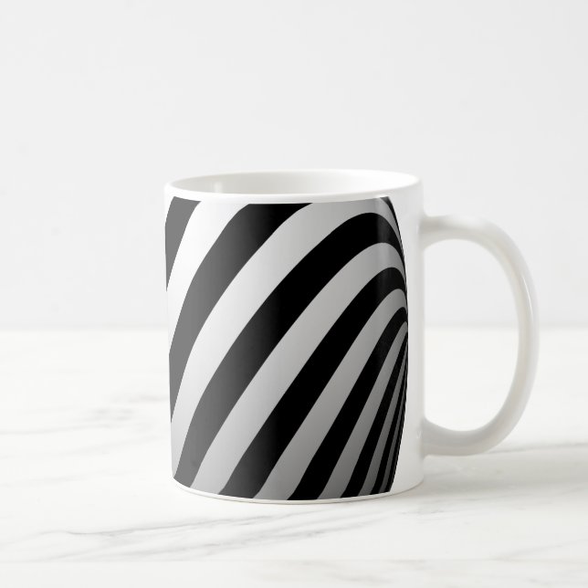 Taza De Café Trazado negro y blanco (Derecha)
