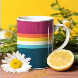 Taza De Café Trazado rosa y azul