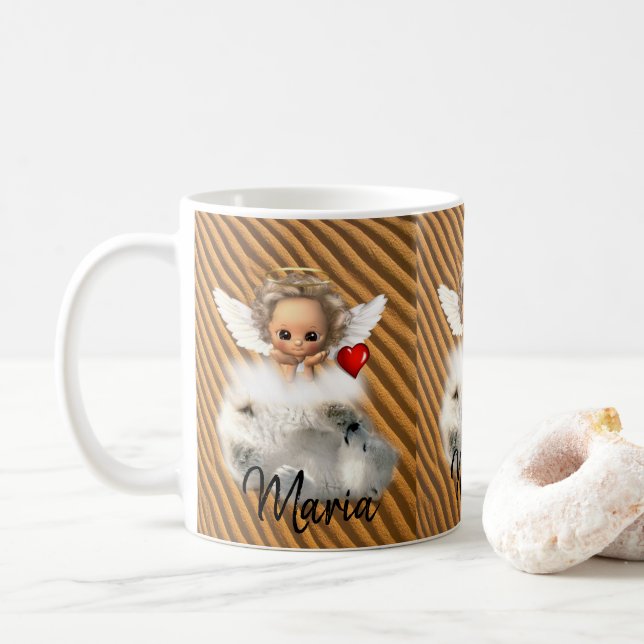 Taza De Café Trazo de ángel de oso polar (Con donut)