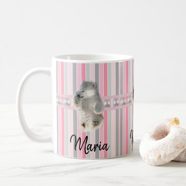 Taza De Café Trazo de paño de oso polar (Con donut)