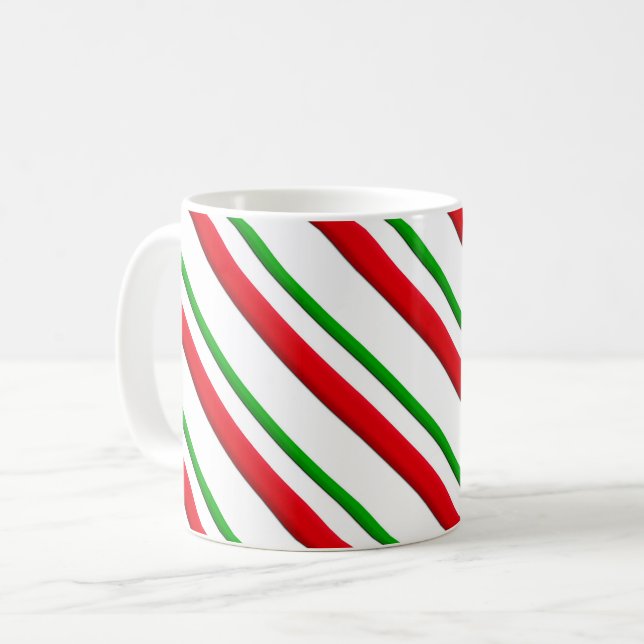 Taza De Café Trazos de cangrejo, rojo, verde y blanco (Anverso izquierdo)