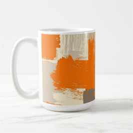 Taza De Café Trazos de pincel artesanal naranja audaz abstracto