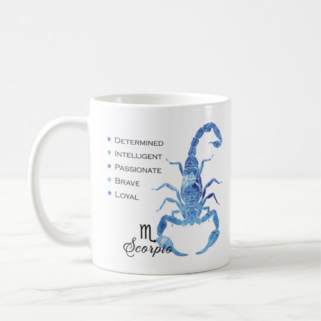Taza De Café Trazos Escorpio Zodiaco Mug (Izquierda)