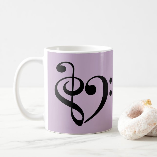 Taza De Café Treble Clef Bass Clef Music Notes (Con donut)