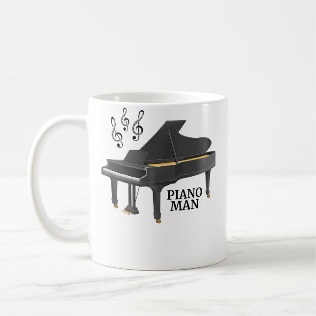 Taza De Café Treble Clef Grand Piano Man (Izquierda)