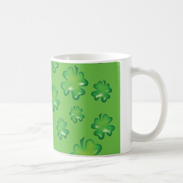 Taza De Café trébol de cuatro hojas de shamrock (Derecha)