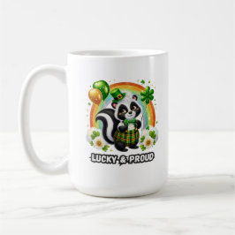Taza De Café Trébol de Suerte y Orgulloso Mofeta