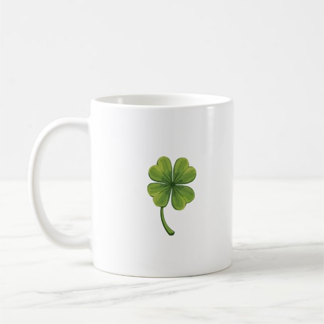 Taza De Café trébol de trébol de cuatro hojas (Izquierda)