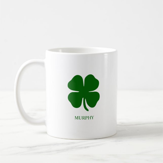 Taza De Café Trébol Verde Personalizado (Izquierda)