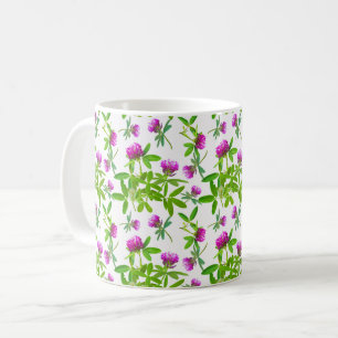 Taza De Café Tréboles rojos sobre blanco