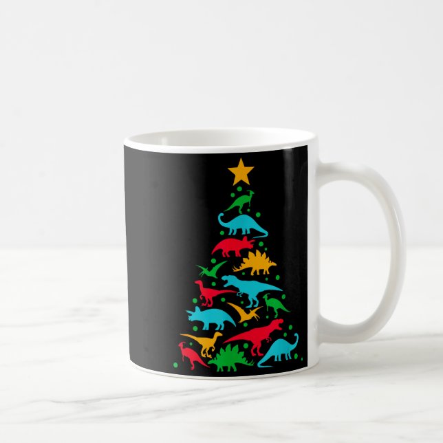 Taza De Café Tree Rex Dinosaur Dino Tree Christmas Tree Funny  (Derecha)