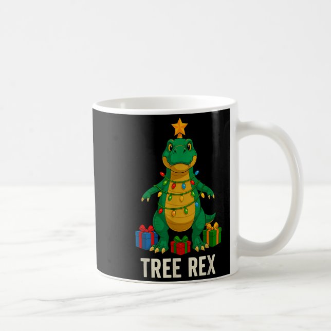 Taza De Café Tree Rex Funny Dinosaur Christmas  (Derecha)
