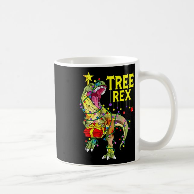 Taza De Café ¡Tree Rex! Paleontólogo divertido de Navidad (Derecha)