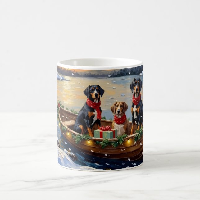 Taza De Café Treeing Walker Coonhound Christmas Boat Holiday (Centro)