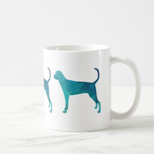 Taza De Café Treeing Walker Coonhound Geometric Silhouette (Derecha)