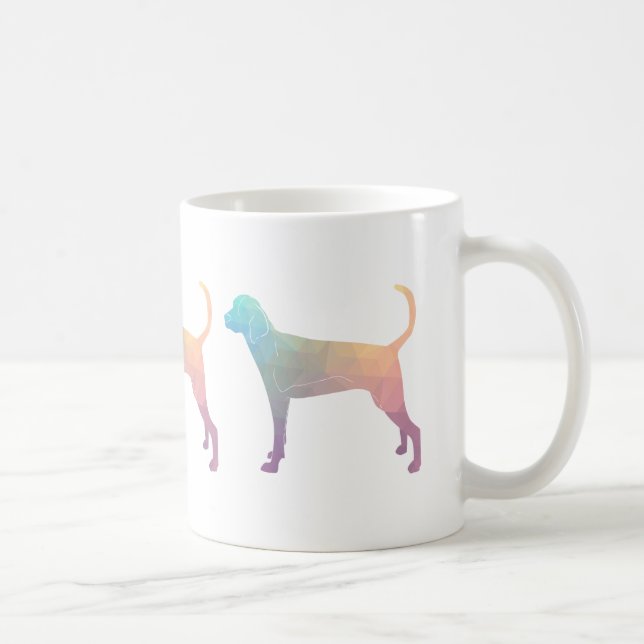 Taza De Café Treeing Walker Coonhound Geometric Silhouette (Derecha)