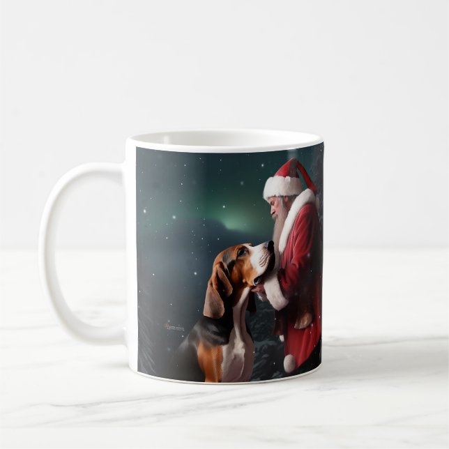 Taza De Café Treeing Walker Coonhound Santa Claus Navidad (Izquierda)