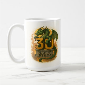 Taza De Café Treinta años besados por la llama: Mugre de cumple