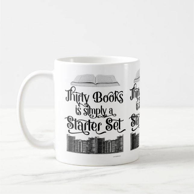 Taza De Café Treinta Libros Lectores Alojamiento Diseño (Izquierda)