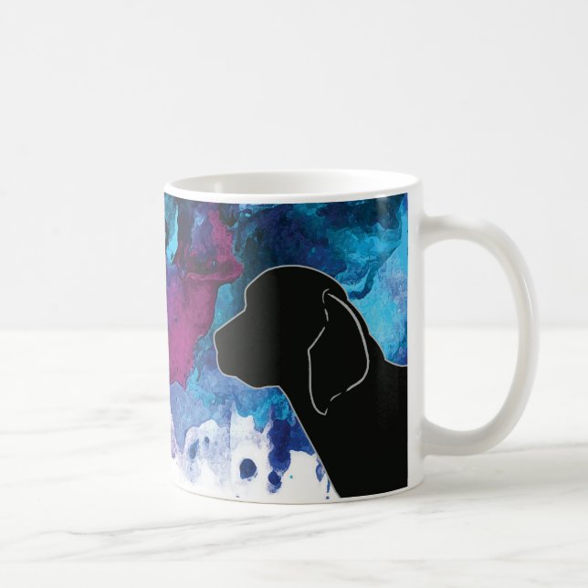 Taza De Café Treker Walker Coonhound Watercolor Azul (Derecha)