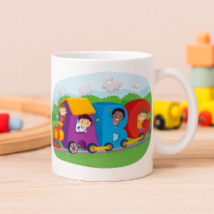 Taza De Café Tren alfabeto ABC con niños divertido educativo