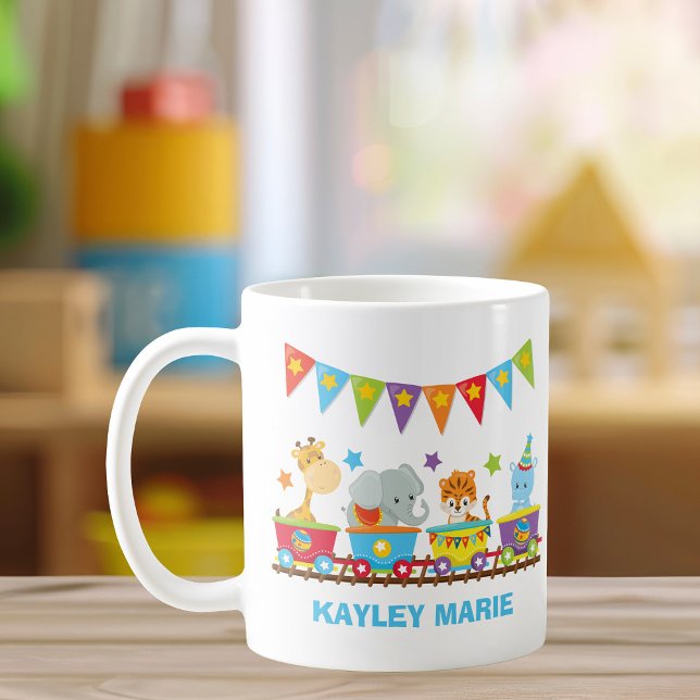 Taza De Café Tren animal en Circus Cute niños personalizados (Subido por el creador)