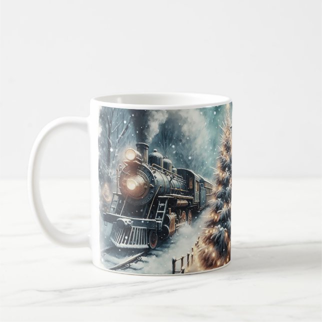 Taza De Café Tren anticuado e invierno vintage (Izquierda)
