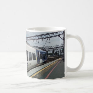 Taza De Café Tren azul y blanco