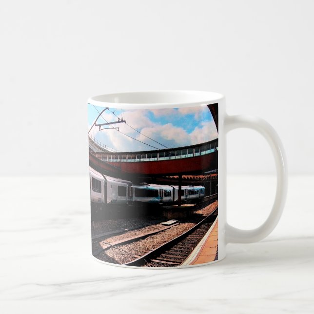 Taza De Café Tren azul y plata (Derecha)